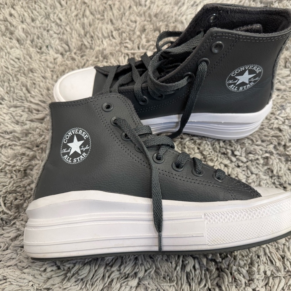 Converse Gray and White High-Top Sneakers